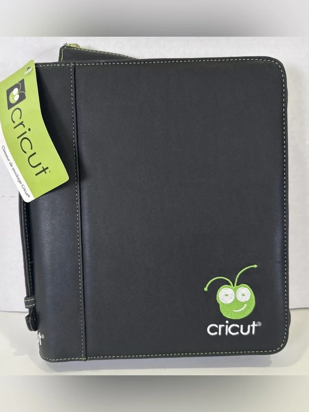 Cricut Storage Binder Case Black & Green Embroidered Cover NEW w/ Tags